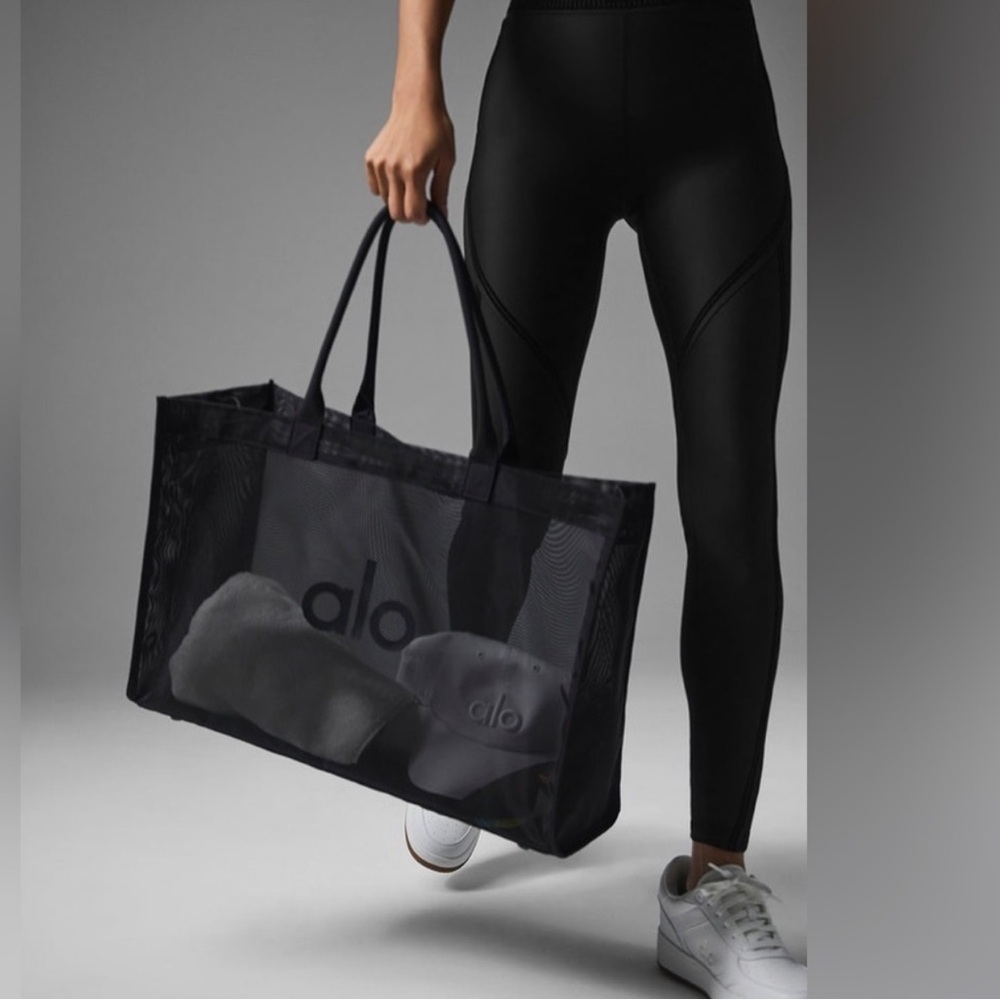 ALO Yoga Black Sheer Mesh Tote